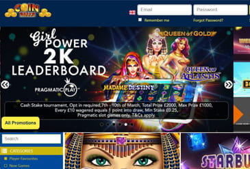 Coin Falls Casino Homepage