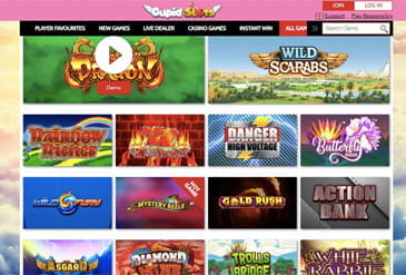 Games Selection at Cupid Slots Casino