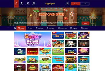 The Egypt Slots homepage