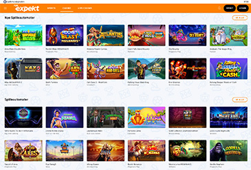 A preview of the games selection at Expekt casino
