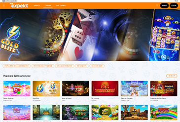 The homepage of Danish online casino Expekt
