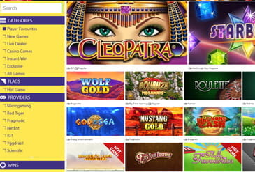 The Game selection of Flume Casino