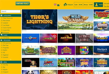Games at Fortune Frenzy Casino