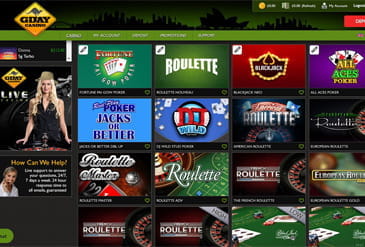Games at G'Day Casino