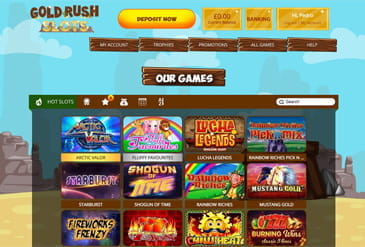 Casino games at Gold Rush Slots