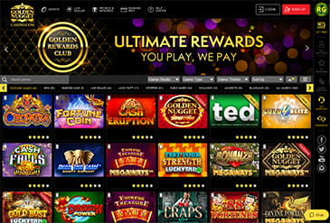 Homepage of the Golden Nugget NJ gambling platform