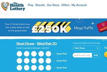 The Health Lottery Homepage