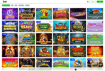 Homepage of the Jaak Casino website.