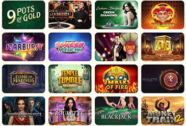Game selection at Kassu casino