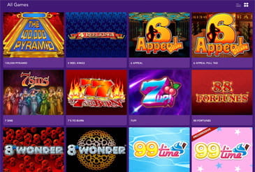 A selection of games at the King Jack online casino