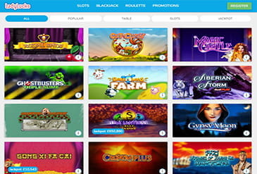 Thumbnail of LadyLucks Casino Game Selection