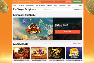 Thumbnail of LeoVegas Homepage