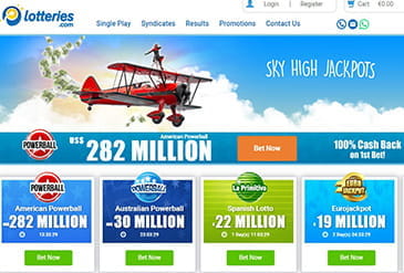 Lotteries.com Homepage