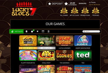 Thumbnail: Casino Games at Lucky Slots 7 UK