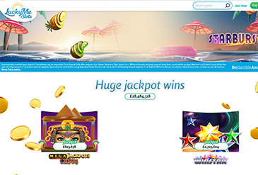 LuckyMe Slots Homepage Screenshot