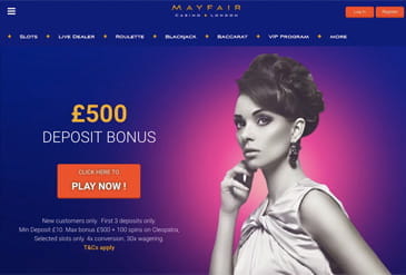 Thumbnail: Mayfair Casino UK Homepage