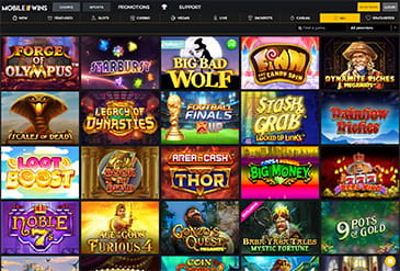 Mobile Wins games selection