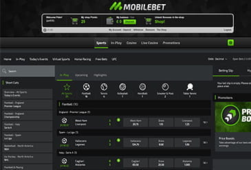 Mobilebet Homepage