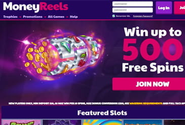 The Homepage of Money Reels Casino