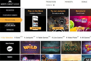 Monte Carlo Casino Homepage