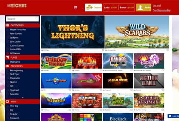 Games at mRiches Casino UK