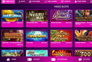 No Bonus Casino Games selection