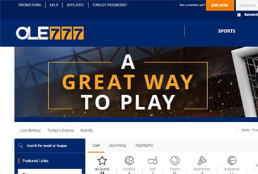 Ole777 Casino Homepage