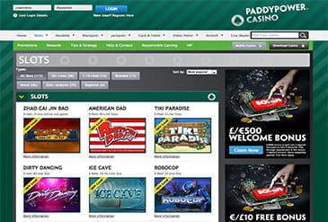 Thumbnail of Paddy Power Casino Game Selection