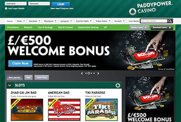 Thumbnail of Paddy Power Casino Homepage