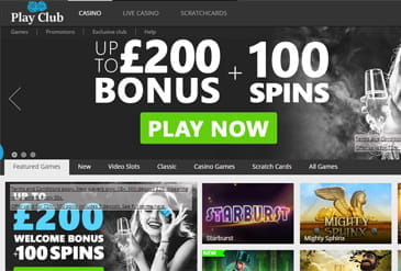 The Homepage of Play Club Casino