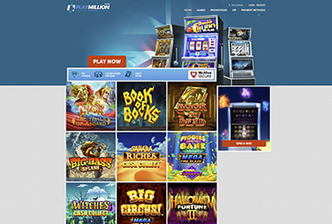Homepage of PlayMillion Casino