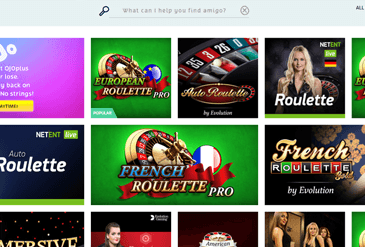 The PlayOJO game selection.