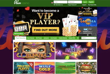 The Homepage of Plum Casino UK