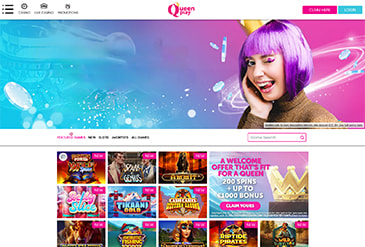 Homepage of the Queenplay website.