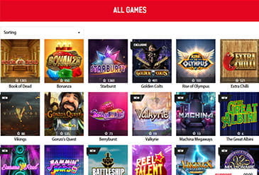 The Game selection of Redbet