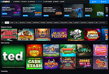 Preview homepage Rhino Casino