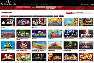 Thumbnail of Casino Game Selection of Royal Panda