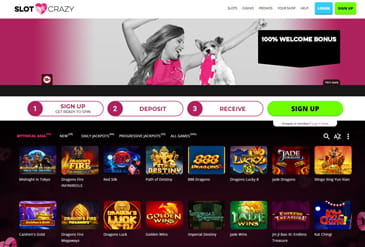 Slot Crazy Casino UK Homepage