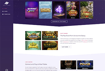 The homepage of Slot Planet