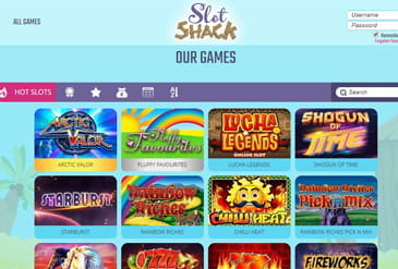 The selection of hot slots at Slot Shack