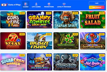 Picture of Slots n'Play game selection