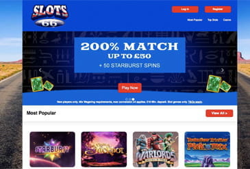Slots66 Casino Homepage