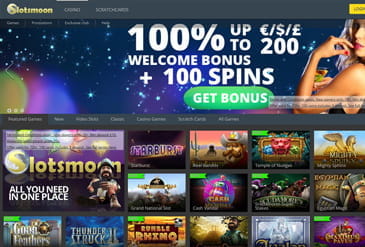 Slotsmoon Casino Homepage