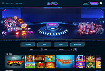 The Slotzo casino homepage.