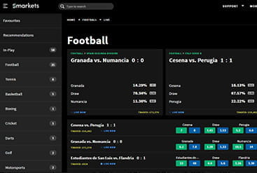 Thumb of Smarkets Betting Selection Page