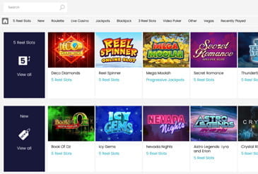 Spin Casino games selection.