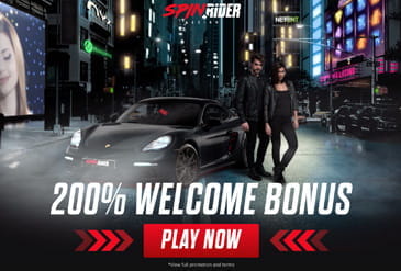 Spin Rider casino homepage.