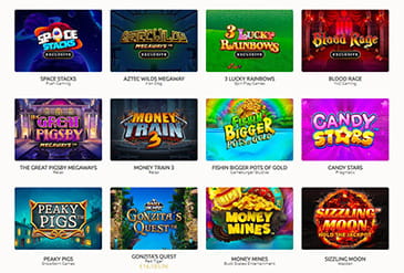 The Game selection of Spin Station
