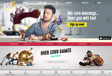 Spinit casino website homepage.