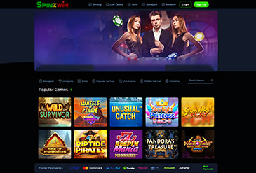 Homepage of SpinzWin